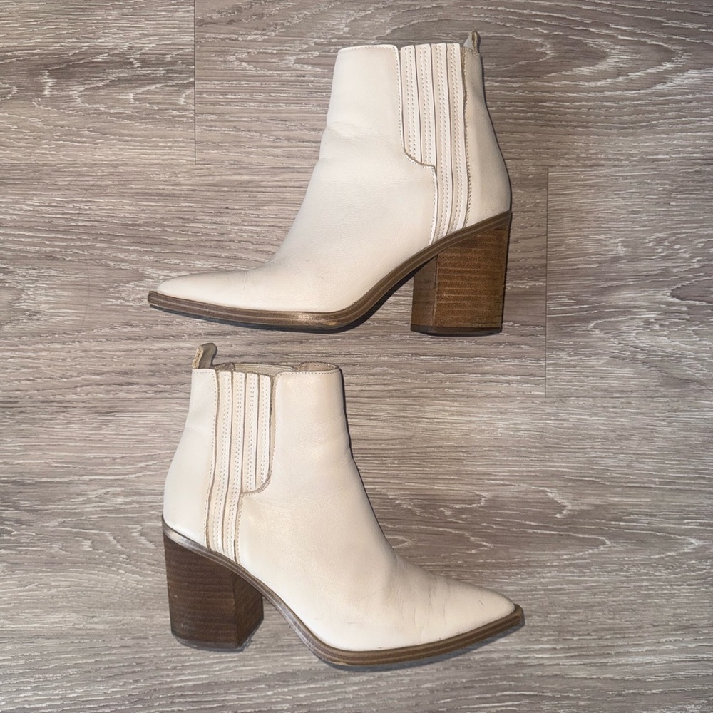 Steve Madden Cream Ankle Booties